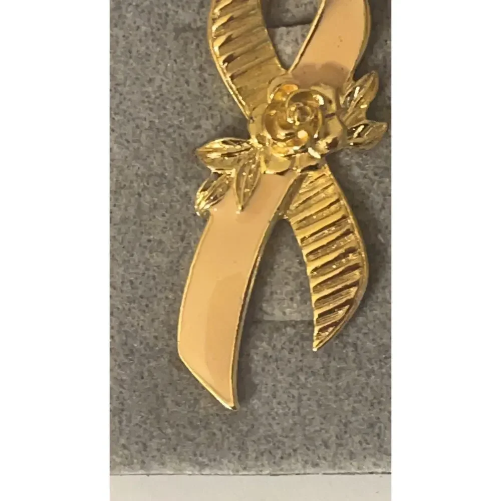 Avon Pink Ribbon Vintage Lapel Pin Tie Tack Brooch - Cancer Cause Awareness Pin